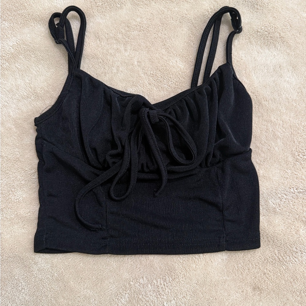 SHEIN Black Ruched Camisole Top